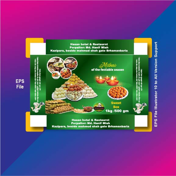 মিষ্টি প্যাকেজিং বক্স ডিজাইন sweet box