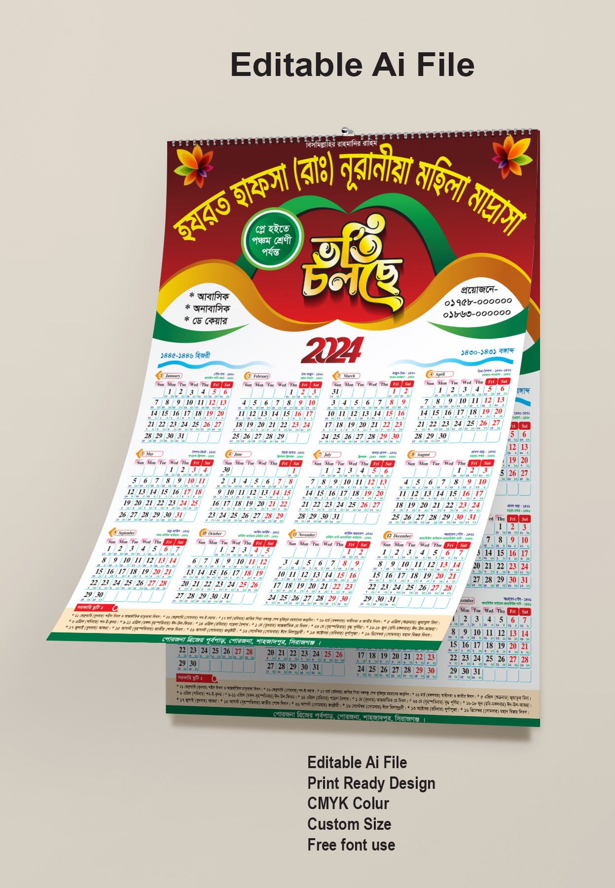 New Calendar design 2024-Ai File