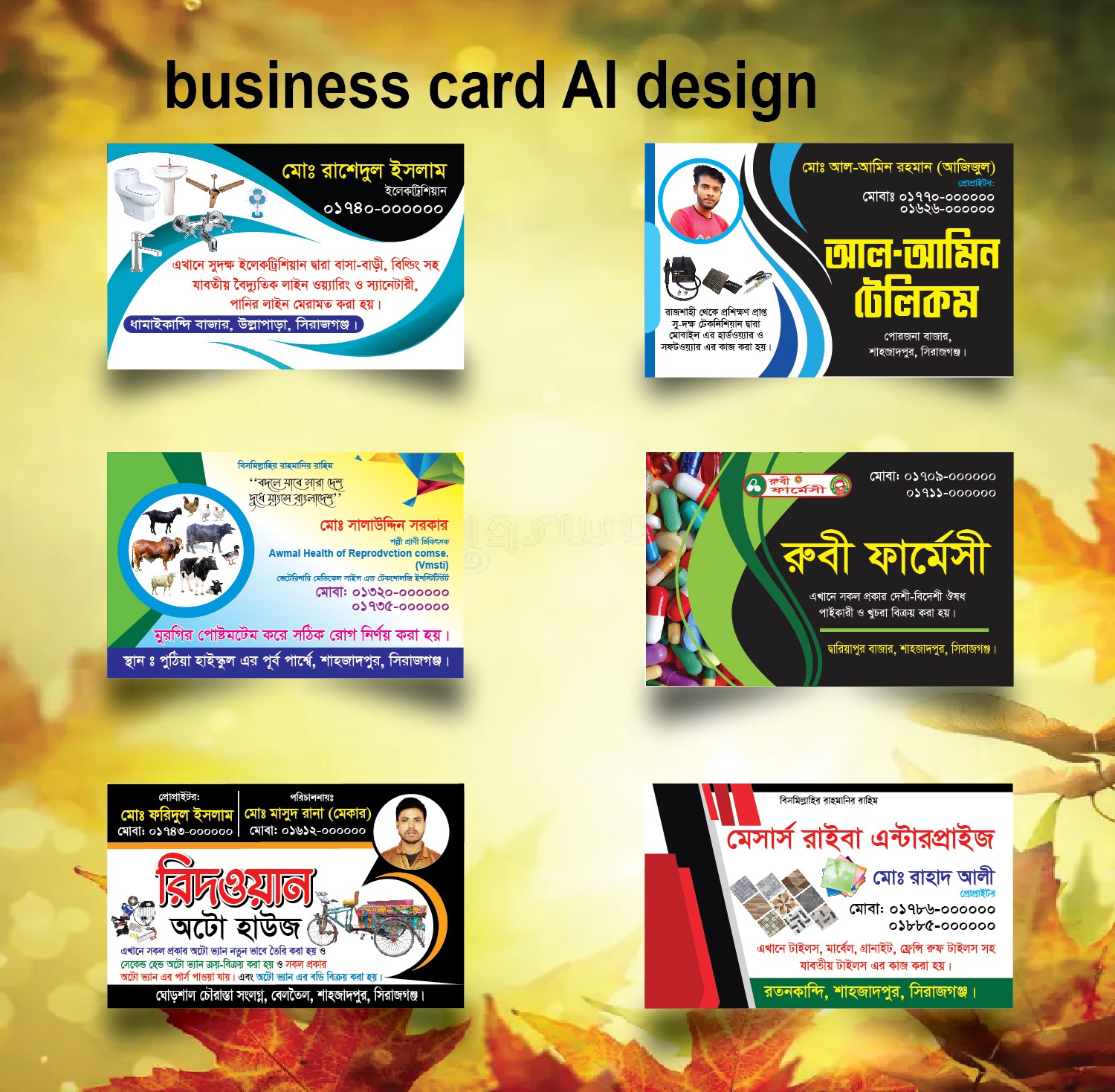 Bangla visiting card Design-Ai File