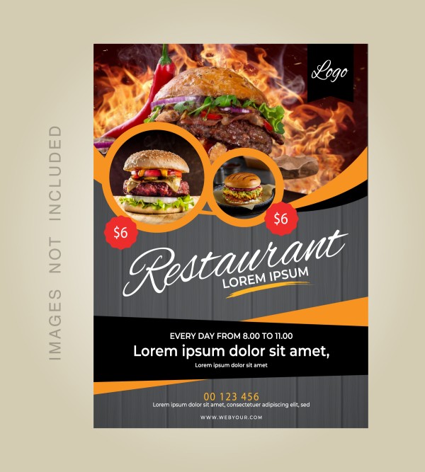 fast food restaurant flyer template গ্রাফিক্স ডিজাইন ফাইল