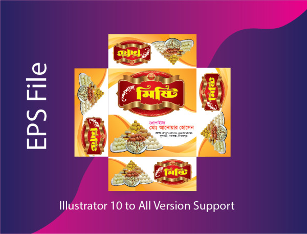মিষ্টি কার্টুন ডিজাইন Misti Cartoon Box Design গ্রাফিক্স ডিজাইন ফাইল