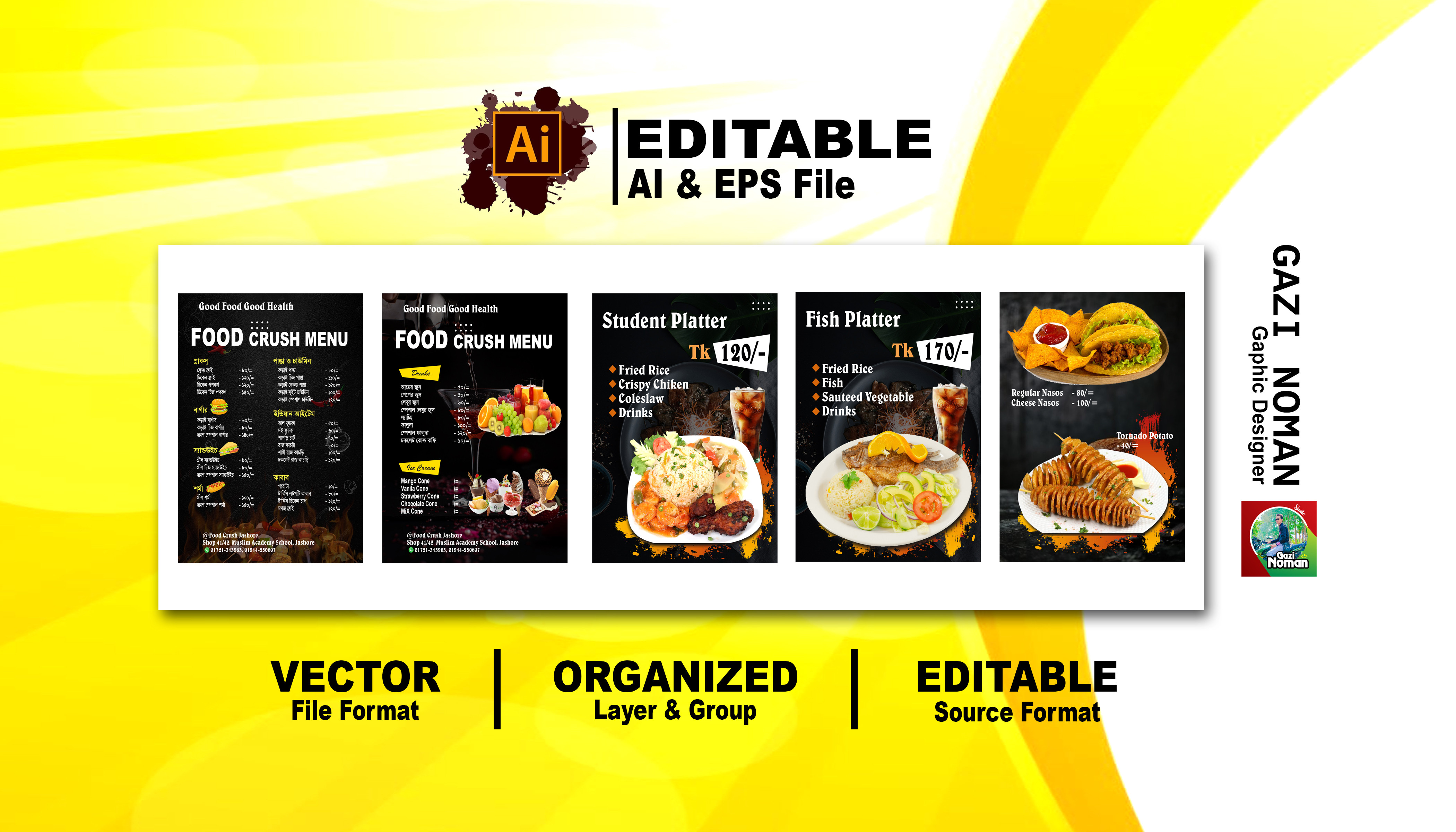 Restaurant Menu card Design || রেস্টুরেন্ট মেনু কার্ড ডিজাইন