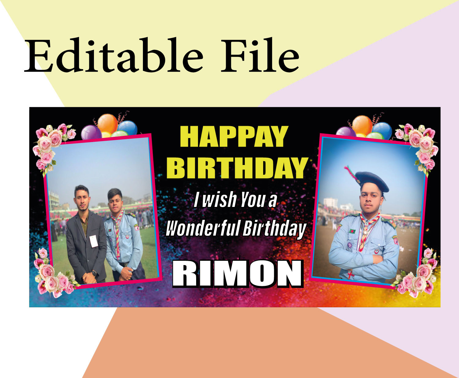 Birthday mug design শুভ জন্মদিন মগ ডিজাইন