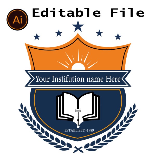 School Logo Design গ্রাফিক্স ডিজাইন ফাইল