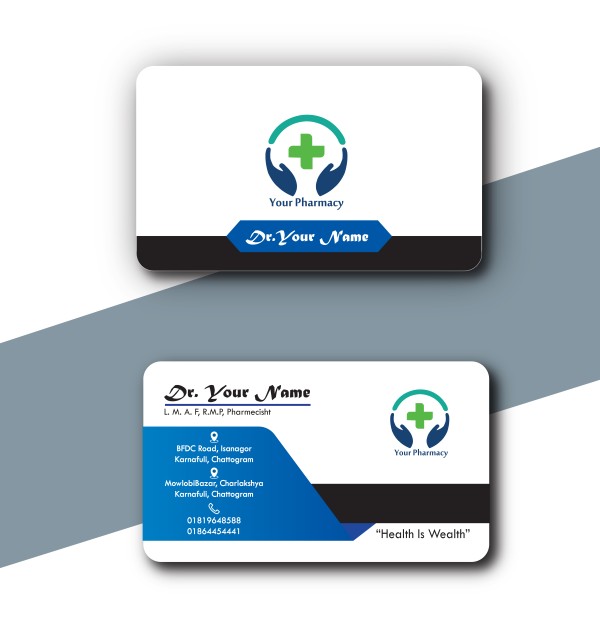 ডাক্তার ভিজিটিং কার্ড ডিজাইন Visiting Card For Dr & Pharmecy গ্রাফিক্স ডিজাইন ফাইল