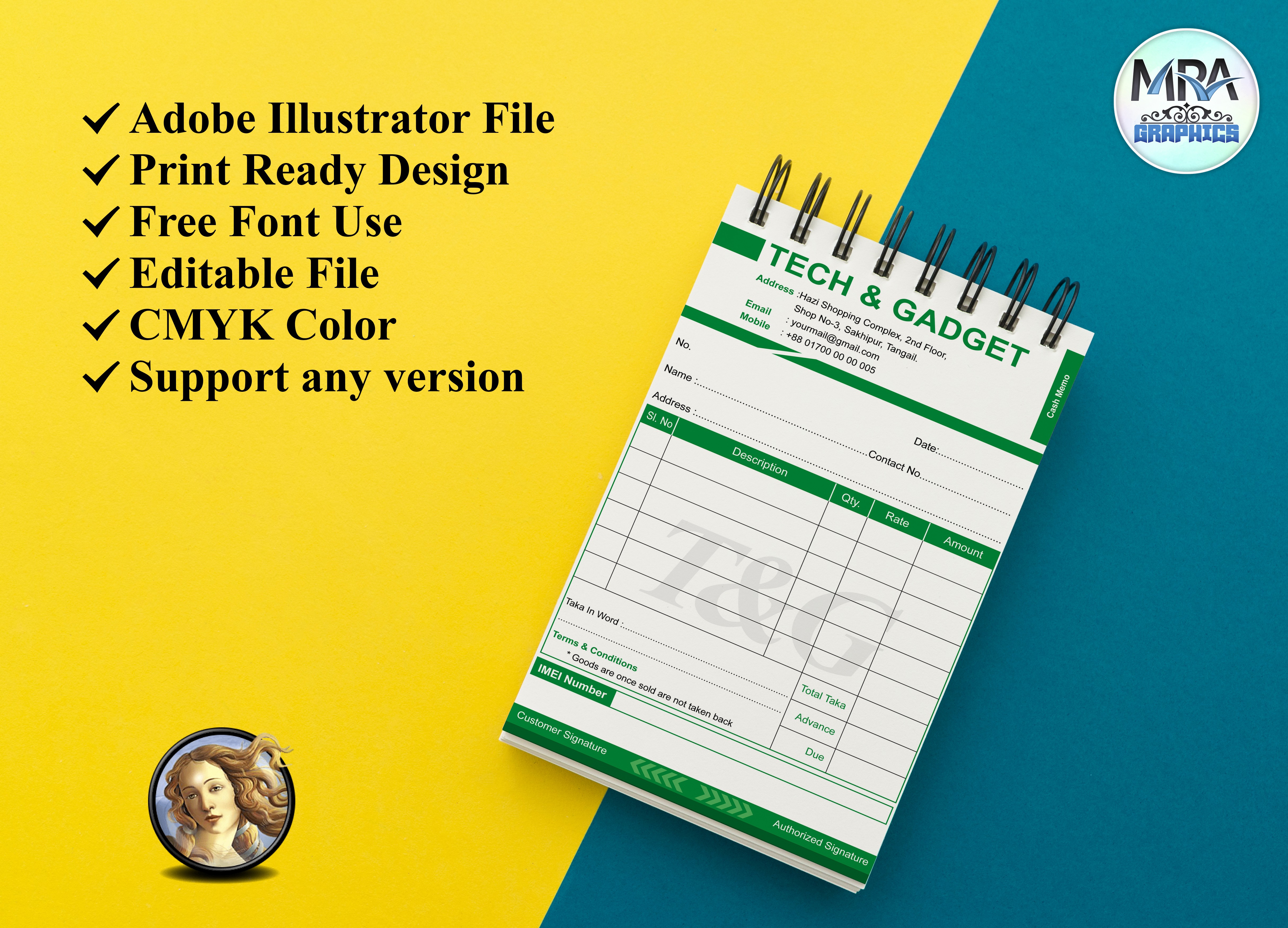 Tech And Gadget Shop Cash Memo Design