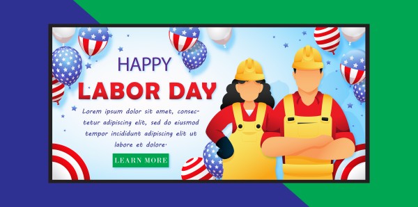 Happy Labor Day Banner Design গ্রাফিক্স ডিজাইন ফাইল