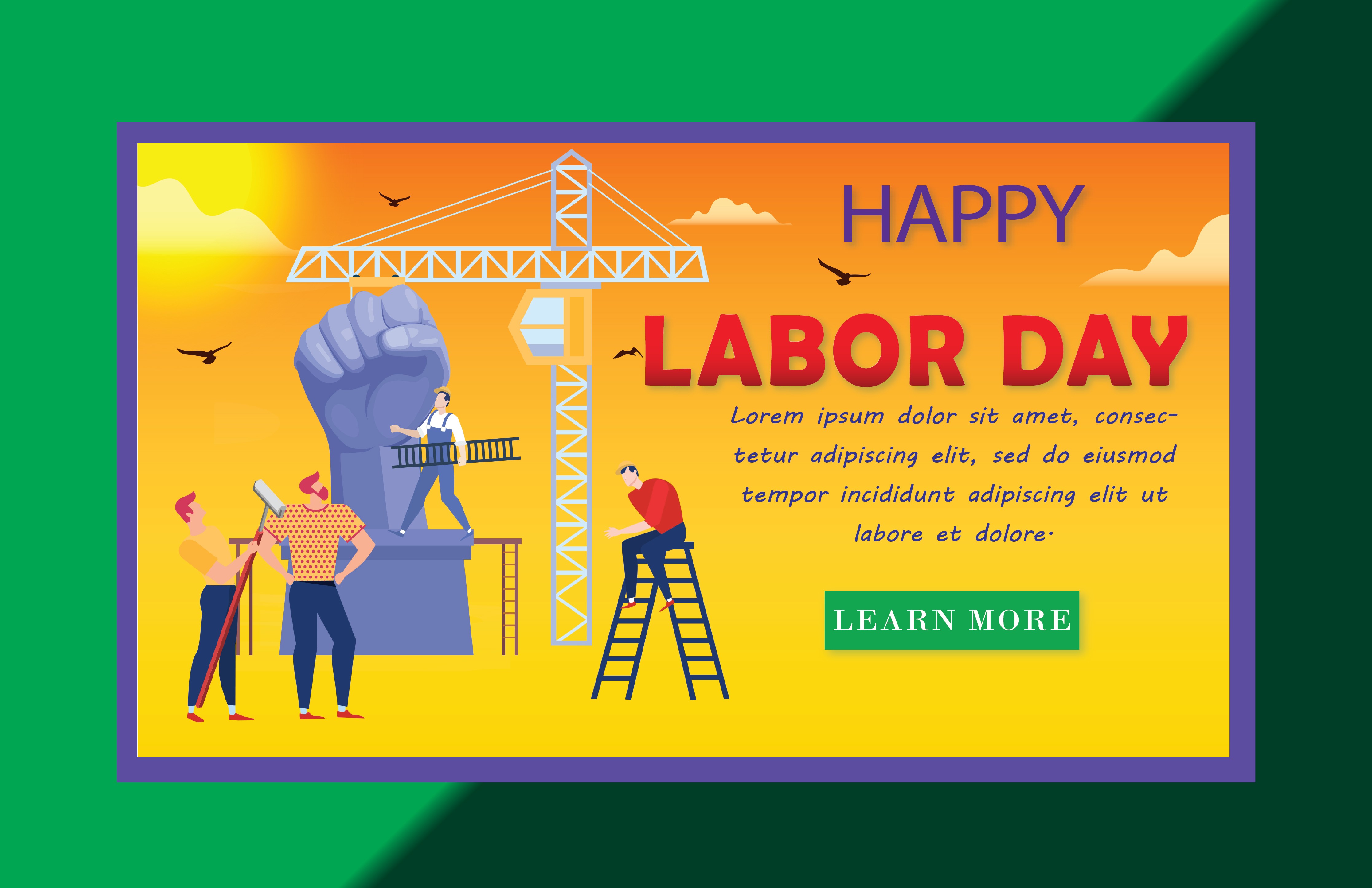 Happy Labor Day Banner Design