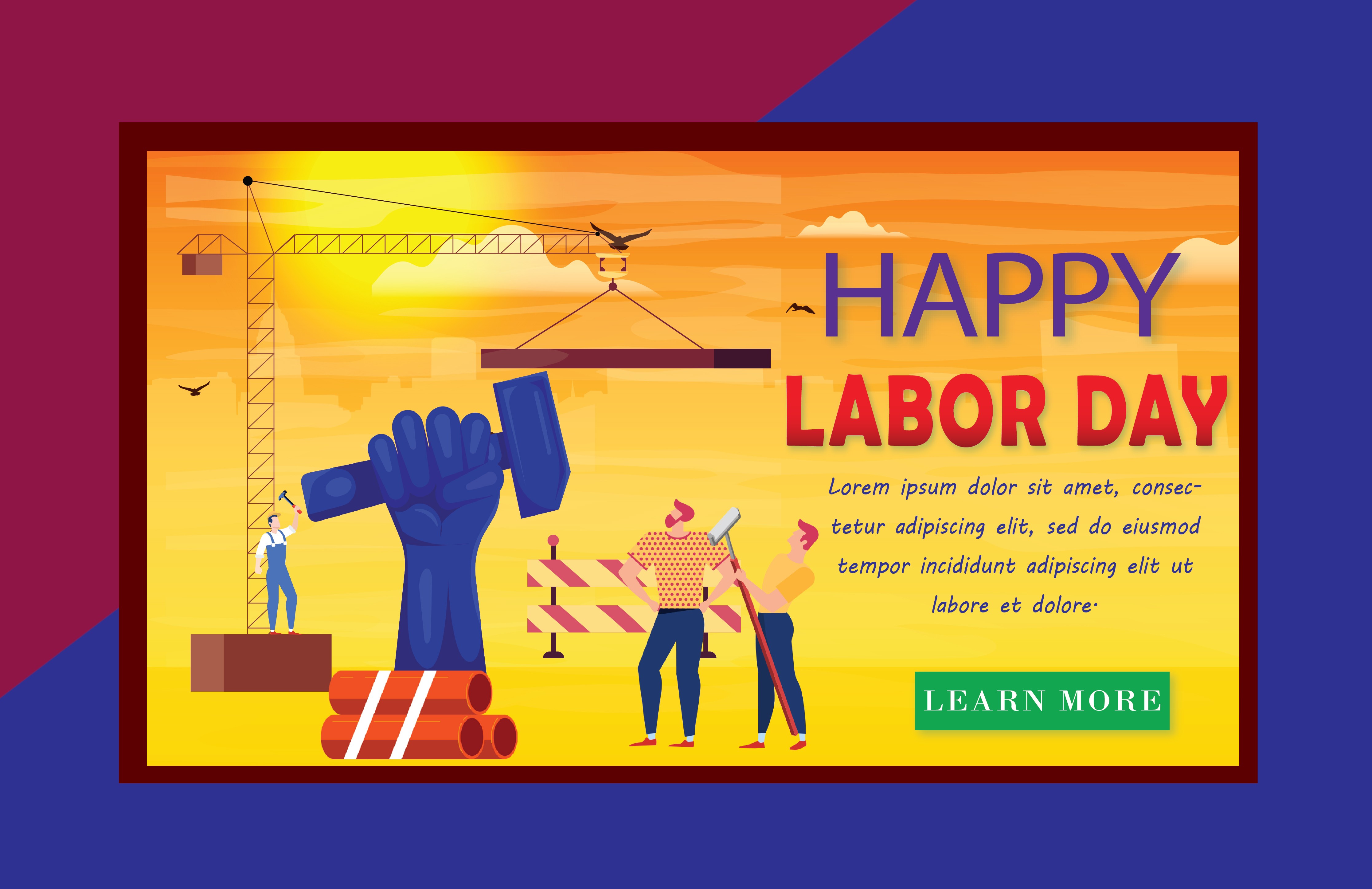 1st May International Workers Day Banner Design