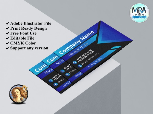 Company employees Visiting Card Design গ্রাফিক্স ডিজাইন ফাইল