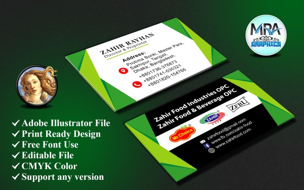 Both Side Visiting Card Design গ্রাফিক্স ডিজাইন ফাইল
