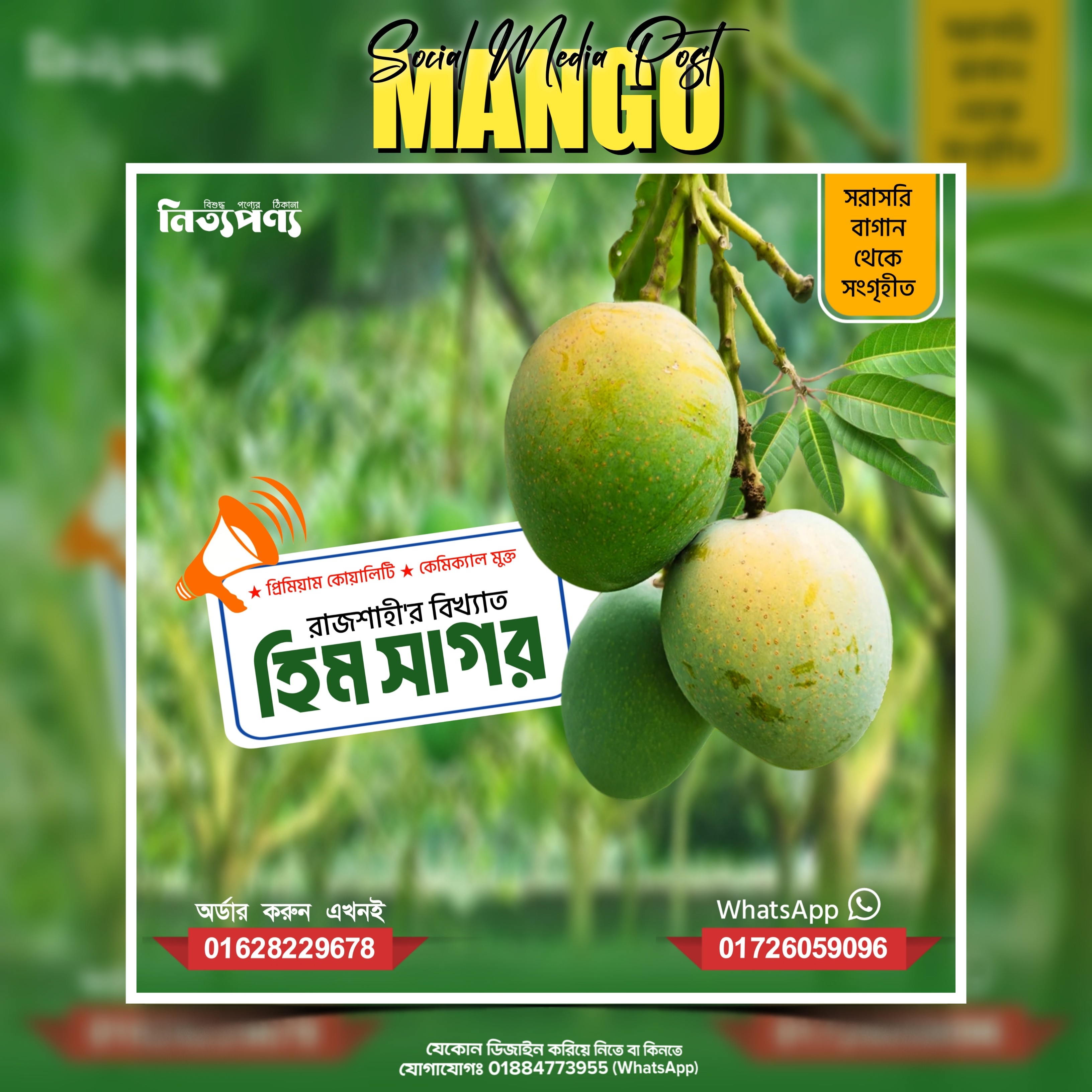 আমের বিজ্ঞাপন সোশ্যাল মেডিয়া পোস্ট ডিজাইন PLP File