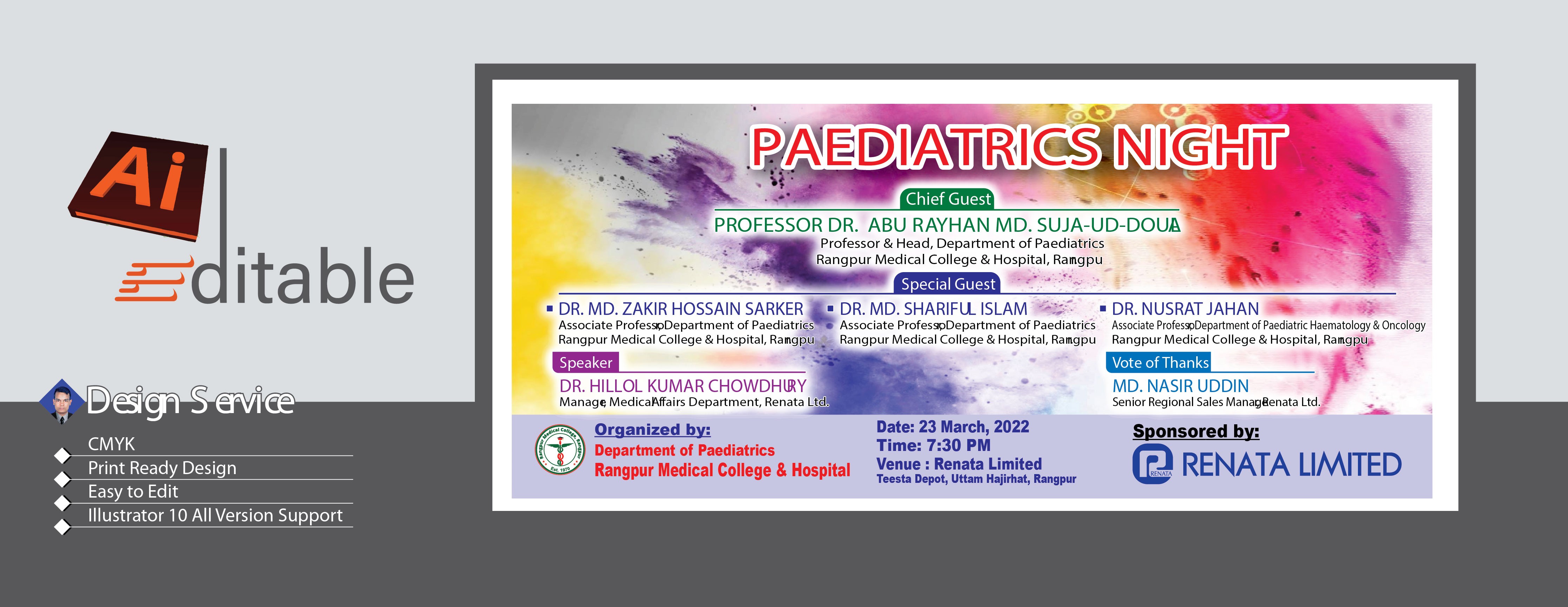 PAEDIATRICS NIGHT BANNER DESIGN