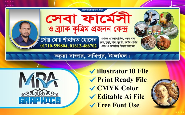 ফার্মেসী শপ ব্যানার ডিজাইন গ্রাফিক্স ডিজাইন ফাইল