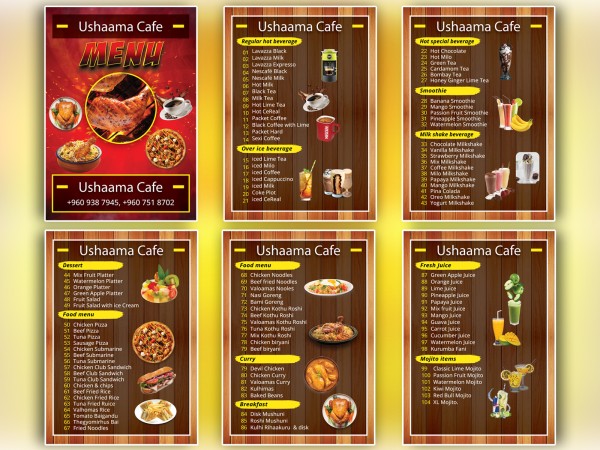 ক্যাফে শপ মেনু বই ডিজাইন গ্রাফিক্স ডিজাইন ফাইল