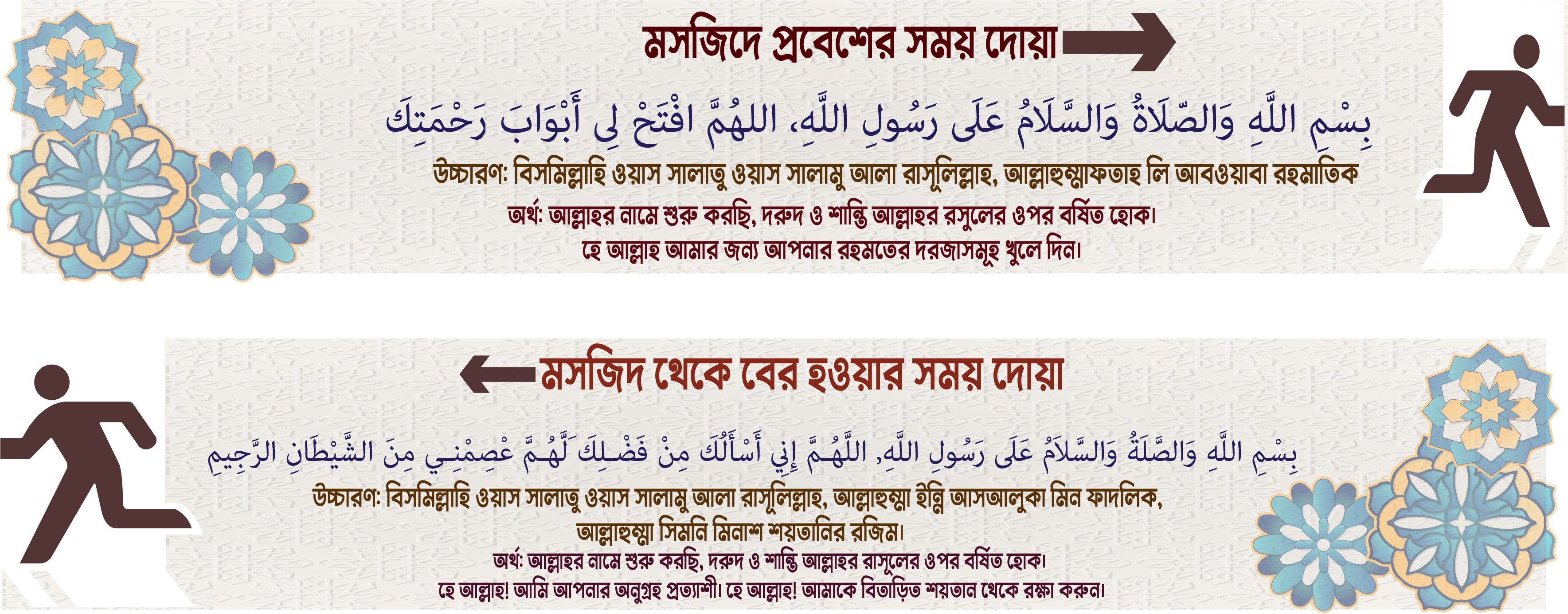 মসজিদের প্রবেশ ও বের হওয়ার দোয়া ডিজাইন ফাইল