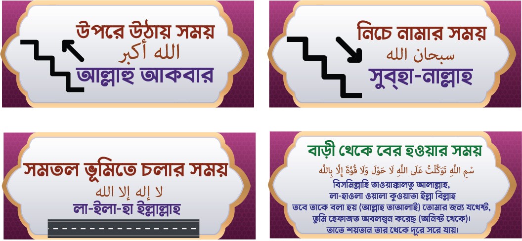 দৈনন্দিন চলাফেরা করার প্রয়োজনীয় দোয়া স্টিকার ডিজাইন ফাইল