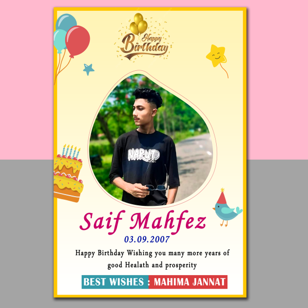 Birthday Design, জন্ম স্মরণিকা ডিজাইন গ্রাফিক্স ডিজাইন ফাইল