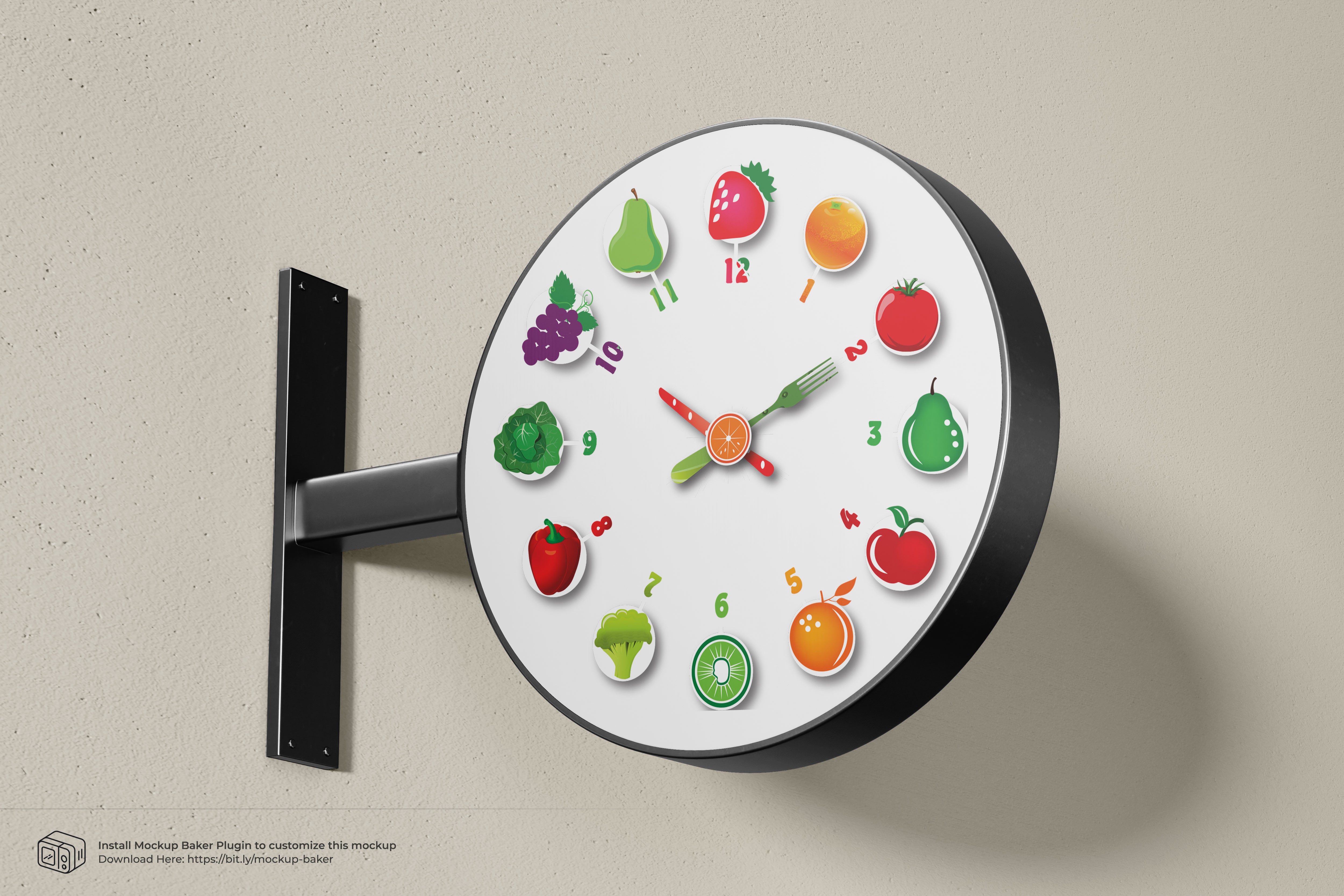 Fruits Watch. Fruits Clock Design Illustrator File