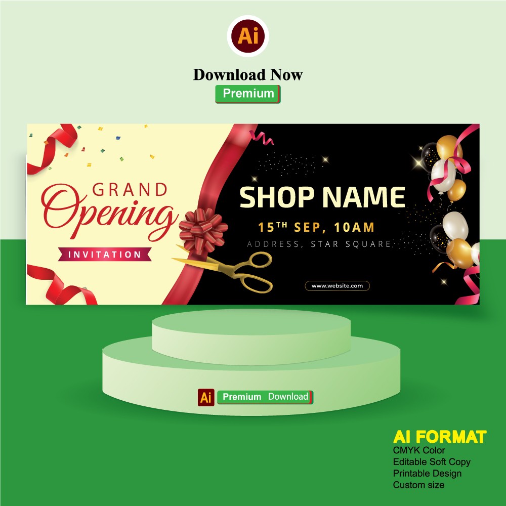 Shop grand opening banner design