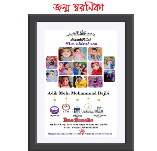 জন্ম স্মরণিকা ফ্রেম ডিজাইন গ্রাফিক্স ডিজাইন ফাইল