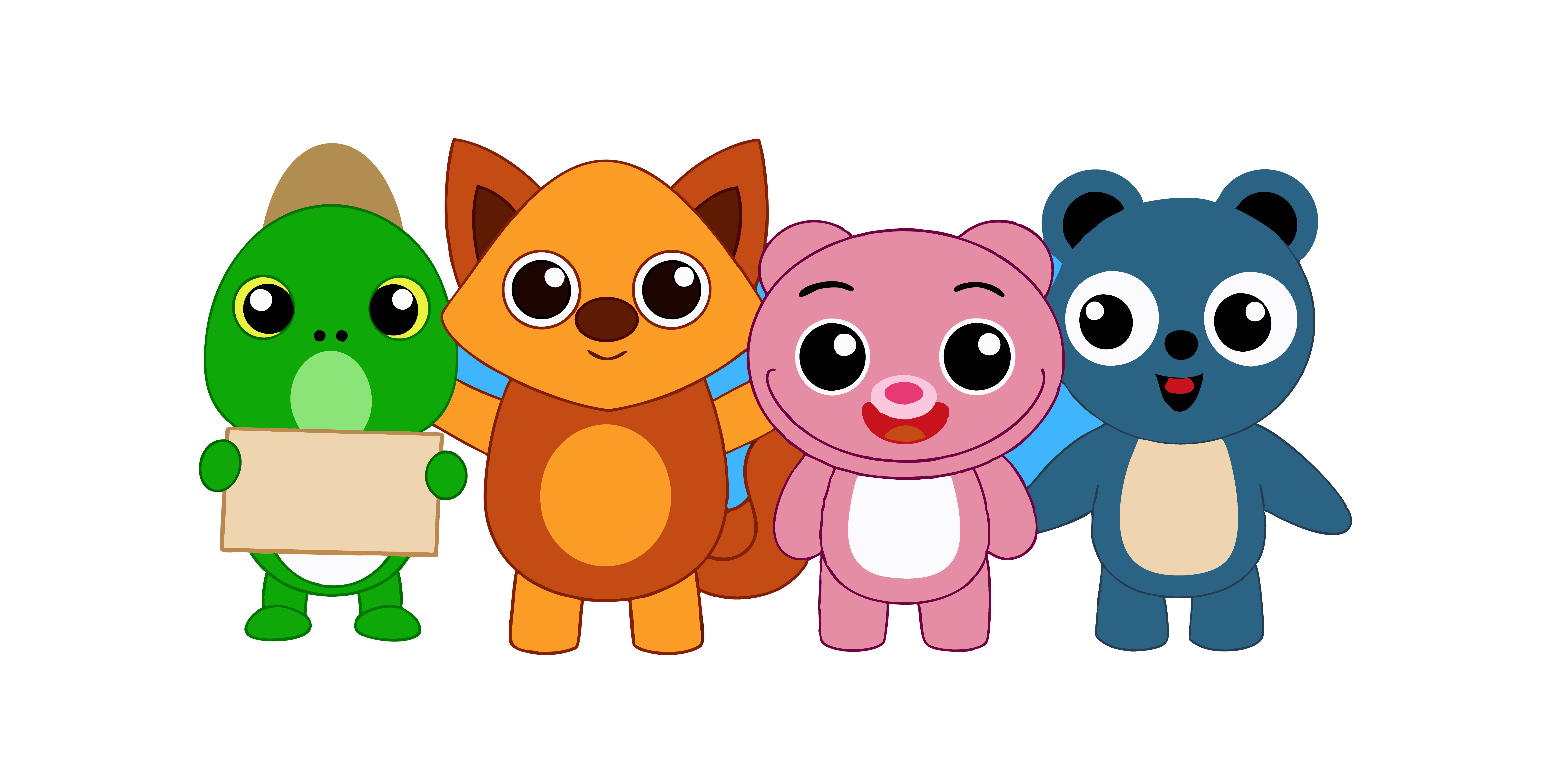 Set of animal cartoon character illustration
