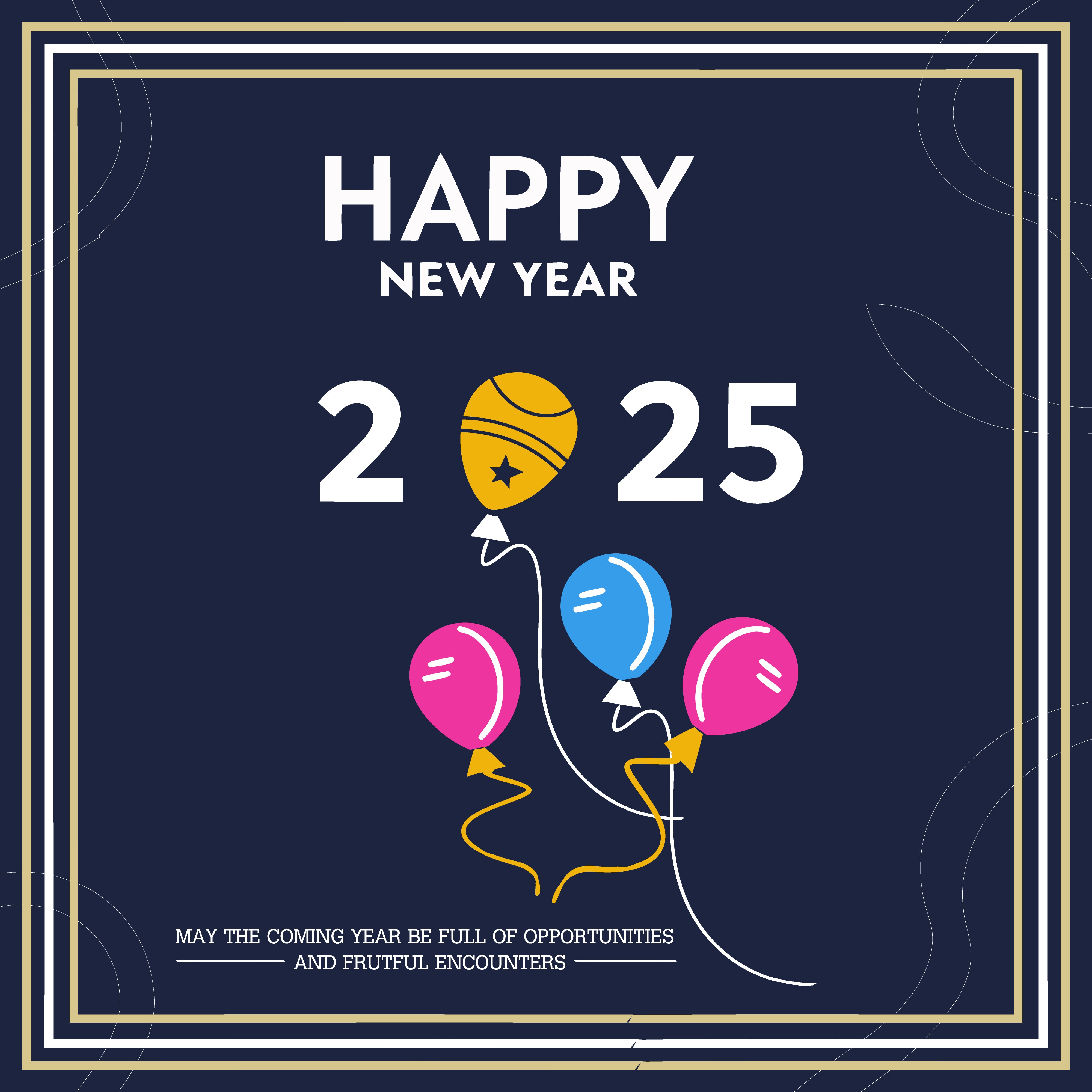 Happy new year vector template background illustration