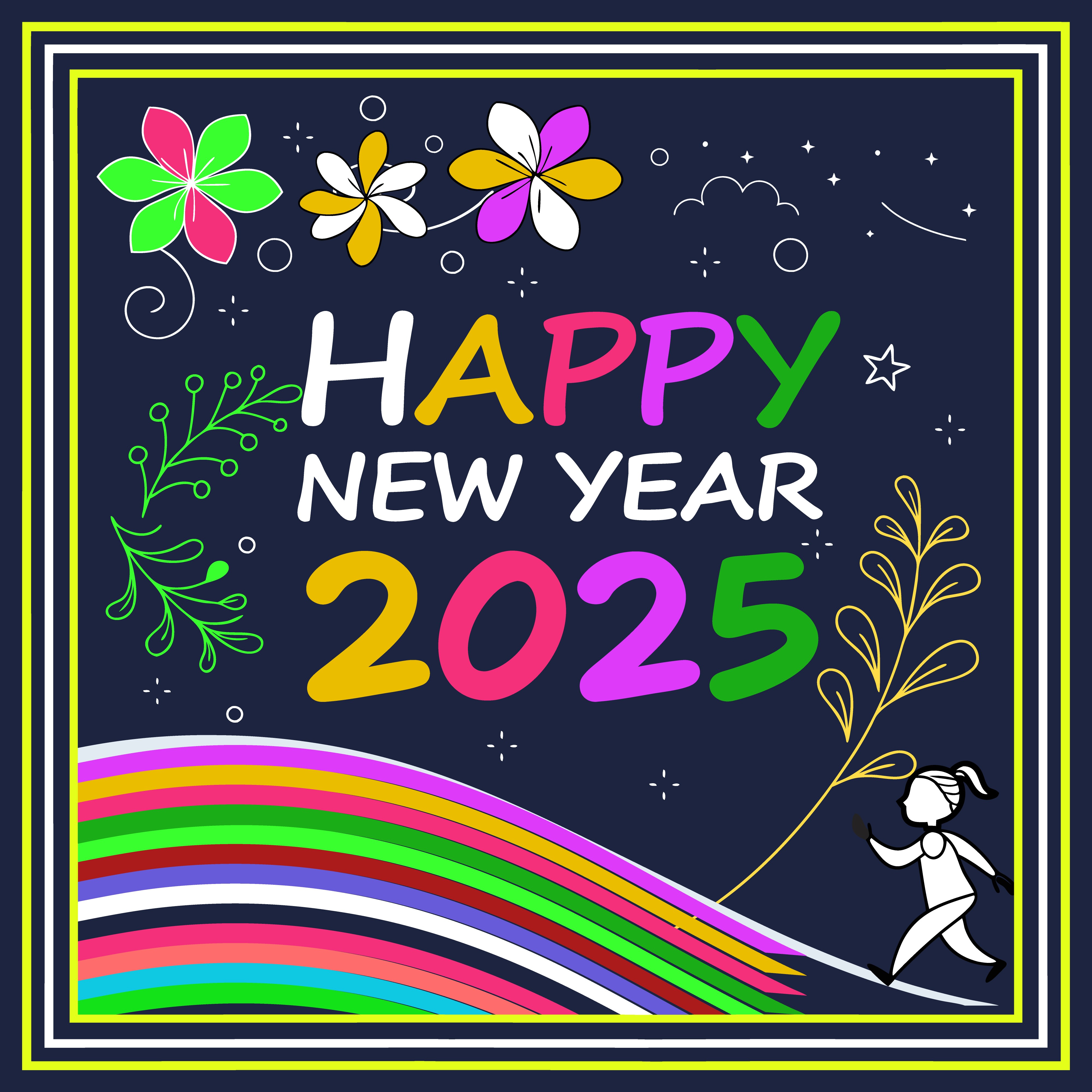 Happy new year vector template background illustration