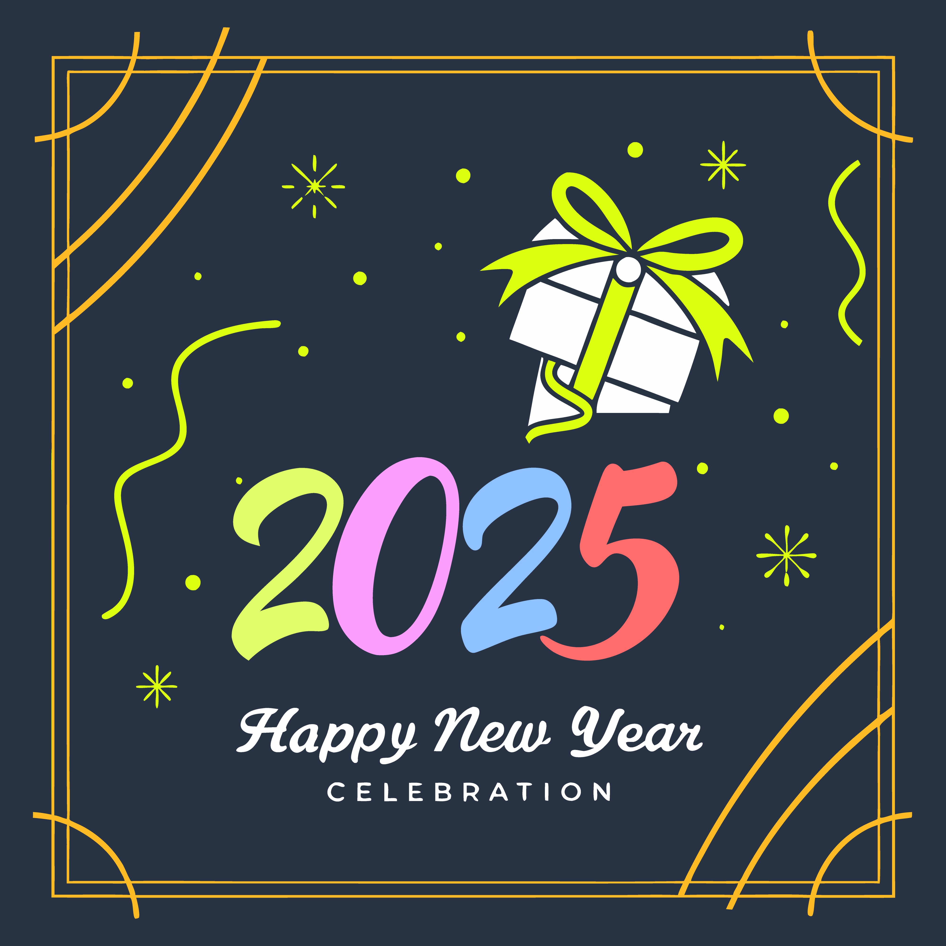 Happy new year vector template background illustration