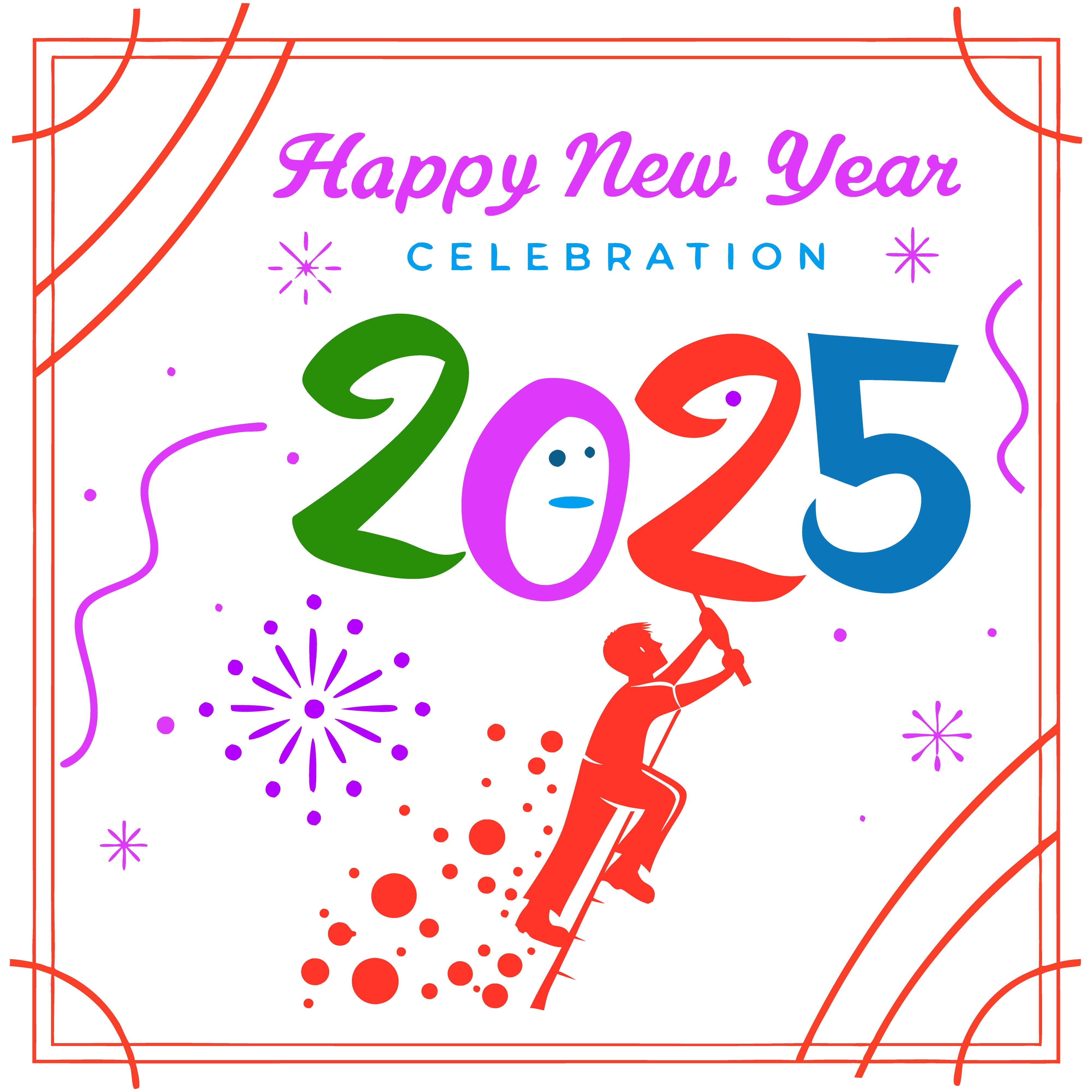 Happy new year vector template background illustration