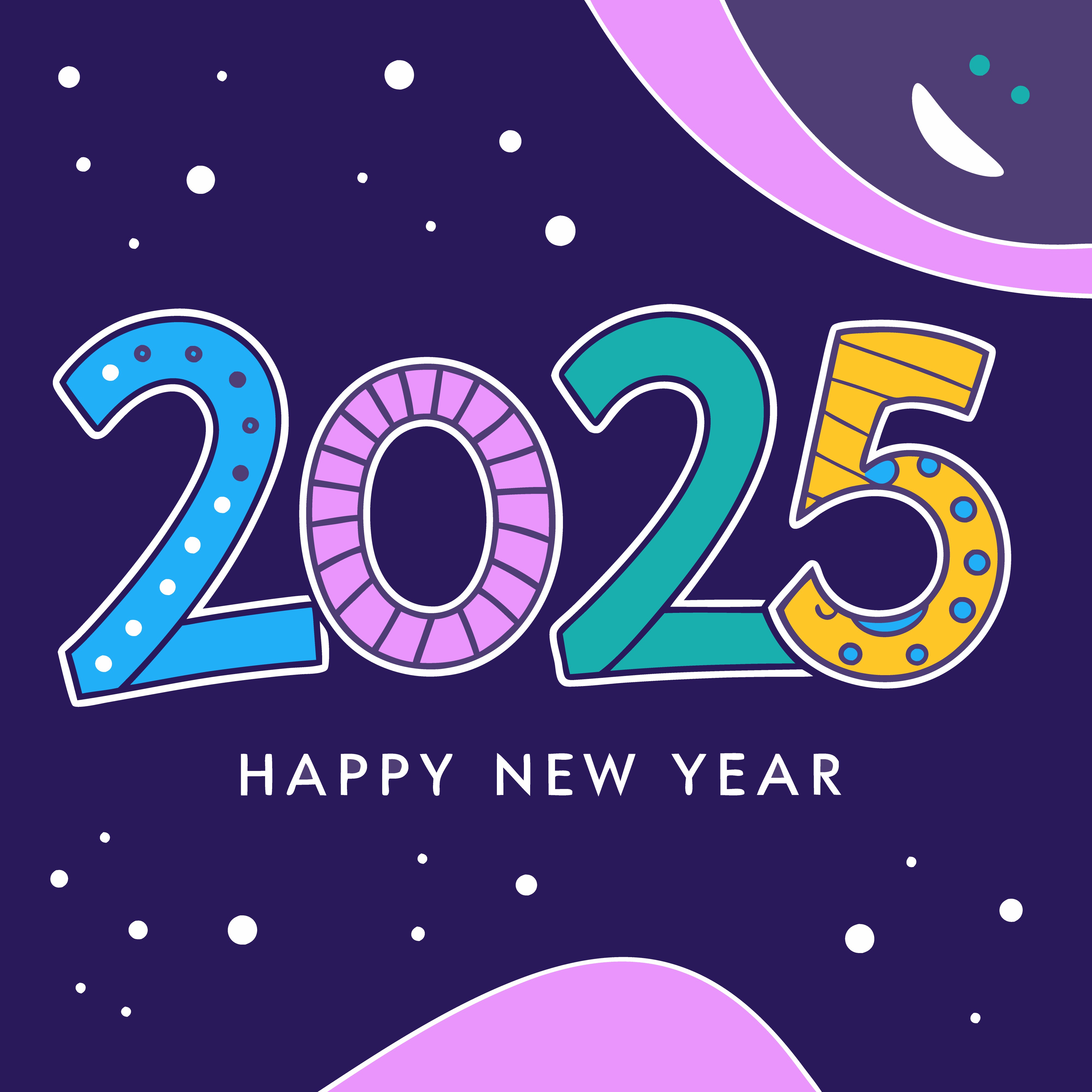 Happy new year vector template background illustration
