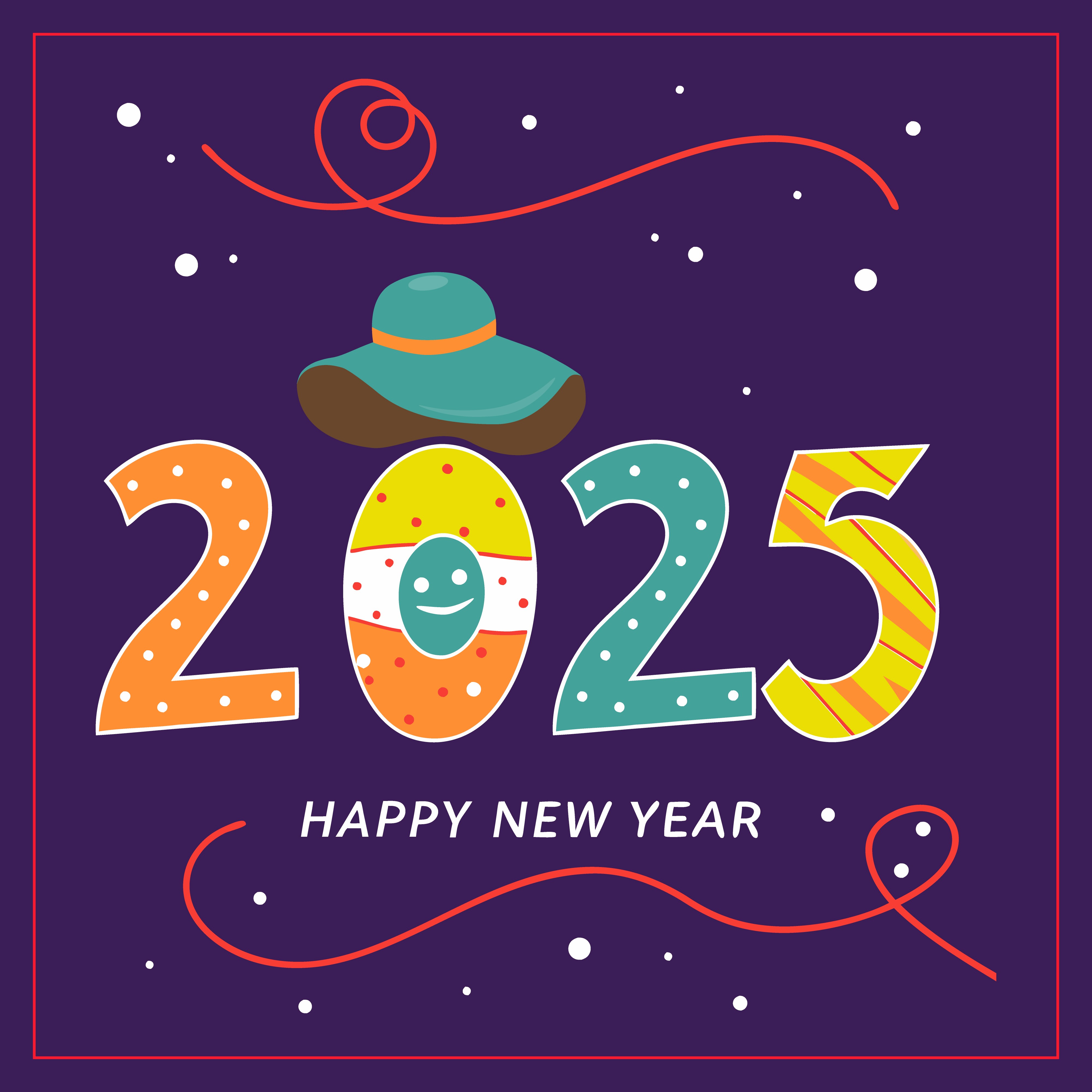 Happy new year vector template background illustration