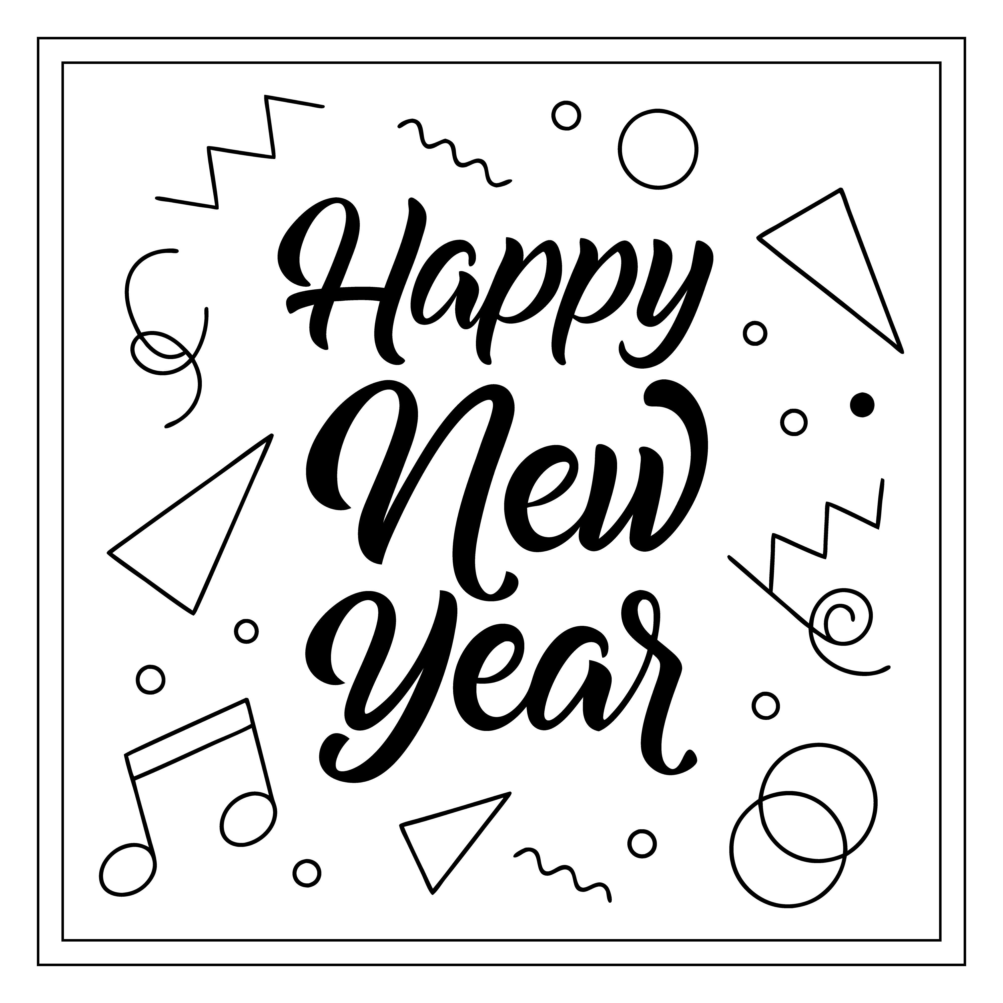 Happy new year vector template background illustration