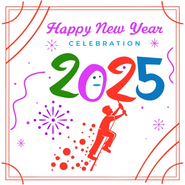 Happy new year vector template background illustration গ্রাফিক্স ডিজাইন ফাইল