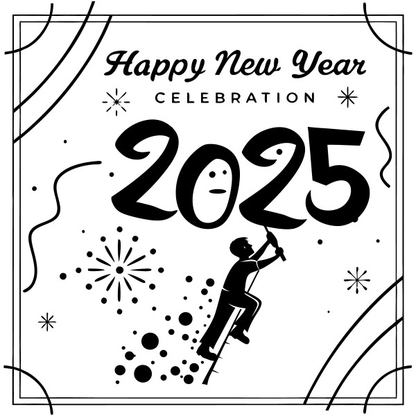 Happy new year vector template background illustration গ্রাফিক্স ডিজাইন ফাইল