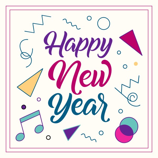 Happy new year vector template background illustration গ্রাফিক্স ডিজাইন ফাইল
