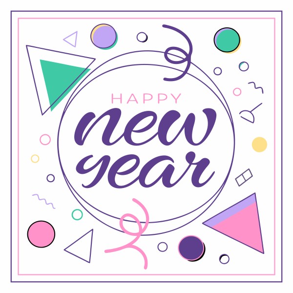 Happy new year vector template background illustration গ্রাফিক্স ডিজাইন ফাইল