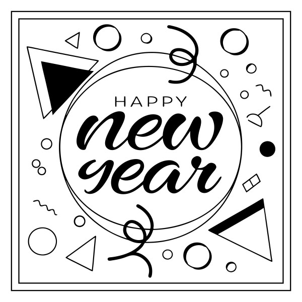Happy new year vector template background illustration গ্রাফিক্স ডিজাইন ফাইল