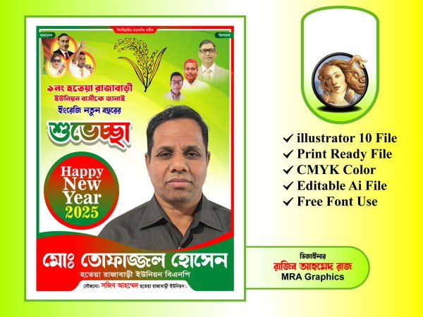 BNP Suvescha Poster বিএনপি ২০২৫ নতুন বছরের শুভেচ্ছা পোস্টার গ্রাফিক্স ডিজাইন ফাইল