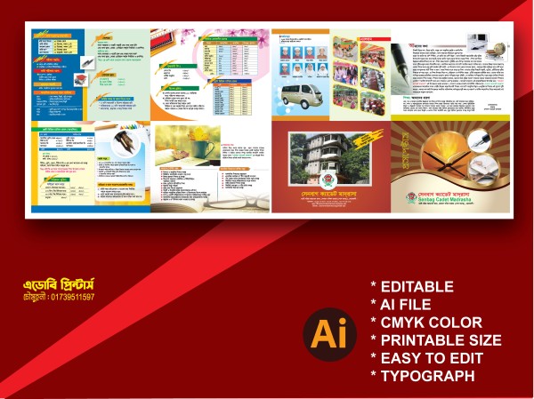 প্রসপেক্টাস ডিজাইন/স্কুল পরিচিতি/ Prospectus গ্রাফিক্স ডিজাইন ফাইল