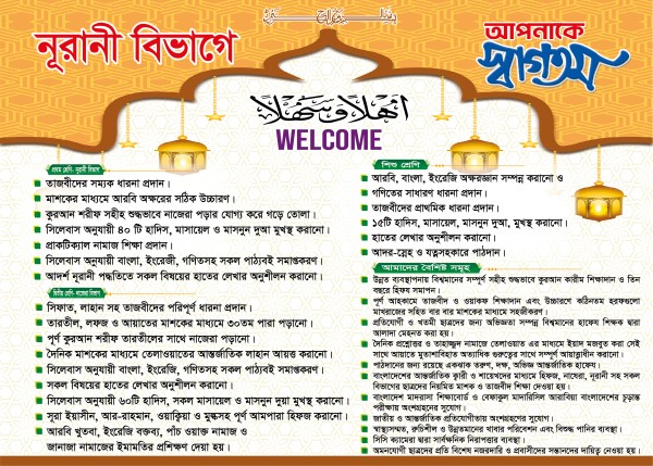 মাদ্রাসা স্বাগতম ব্যানার ডিজাইন Welcome Banner গ্রাফিক্স ডিজাইন ফাইল