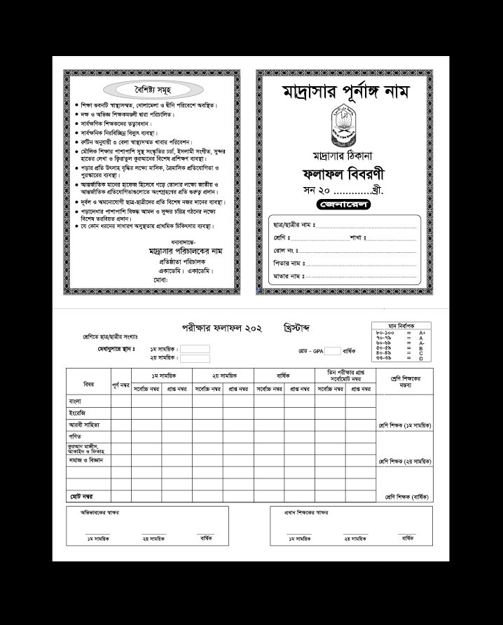 ফলাফল বিবরণী কার্ড