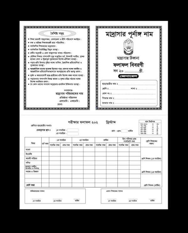ফলাফল বিবরণী কার্ড গ্রাফিক্স ডিজাইন ফাইল
