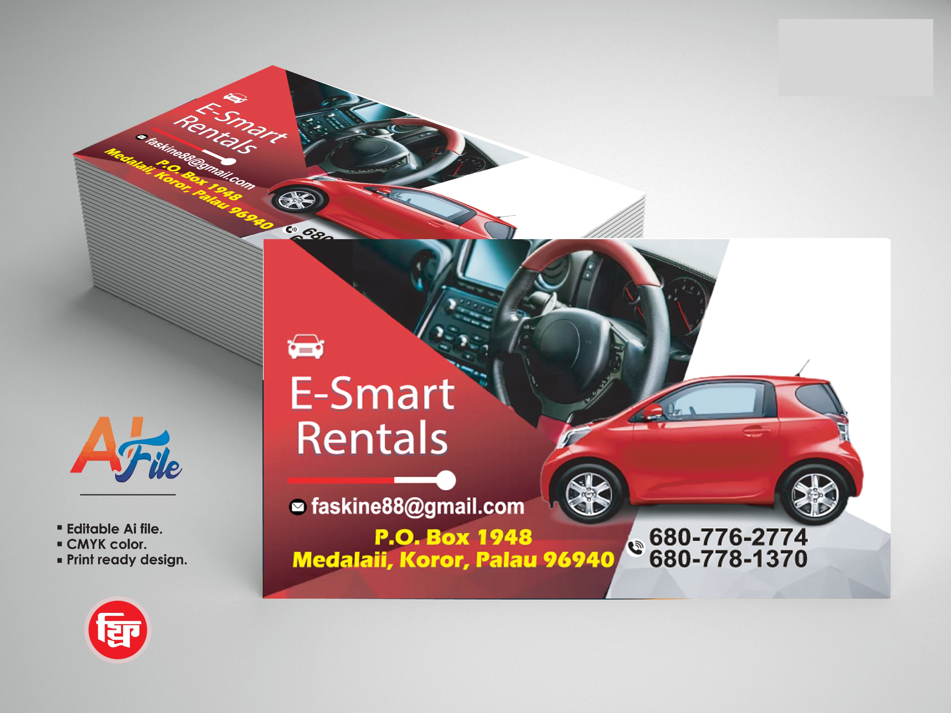 Rent A Car Visiting Card Design