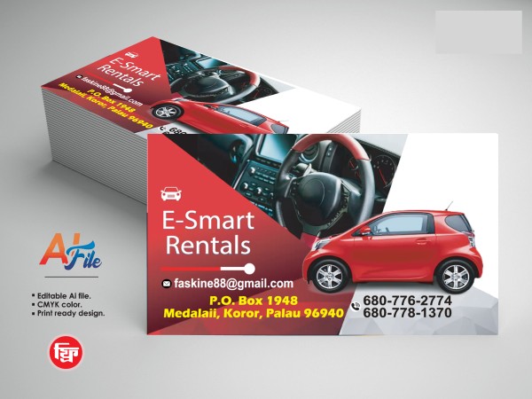 Rent A Car Visiting Card Design গ্রাফিক্স ডিজাইন ফাইল