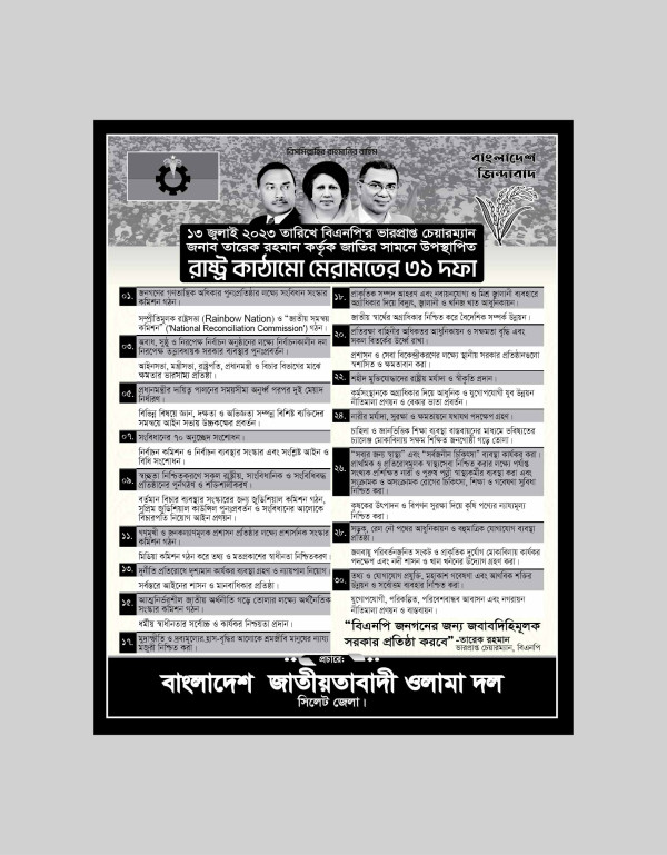 BNP ৩১ দফা লিফলেট ডিজাইন গ্রাফিক্স ডিজাইন ফাইল