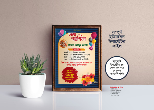 জন্ম স্বরণিকা ডিজাইন | Jonmo shoronika design গ্রাফিক্স ডিজাইন ফাইল