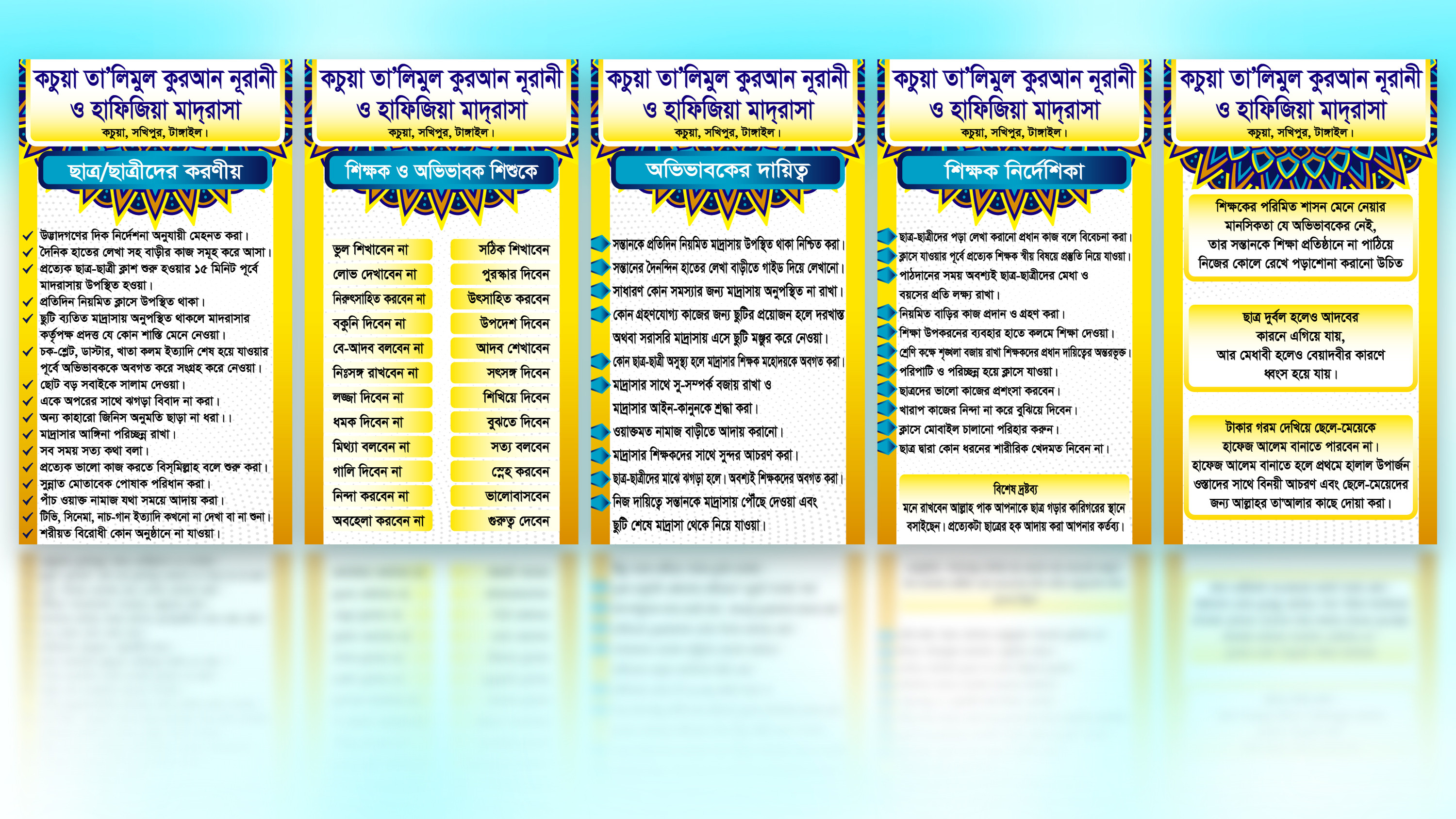 ছাত্র, শিক্ষক ও অভিভাবকের দায়িত্ব । Madrasa Rules
