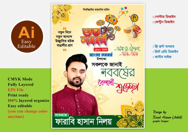 শুভ নববর্ষ ফেস্টুন ডিজাইন – Shuvo Noboborsho Fastun Design গ্রাফিক্স ডিজাইন ফাইল