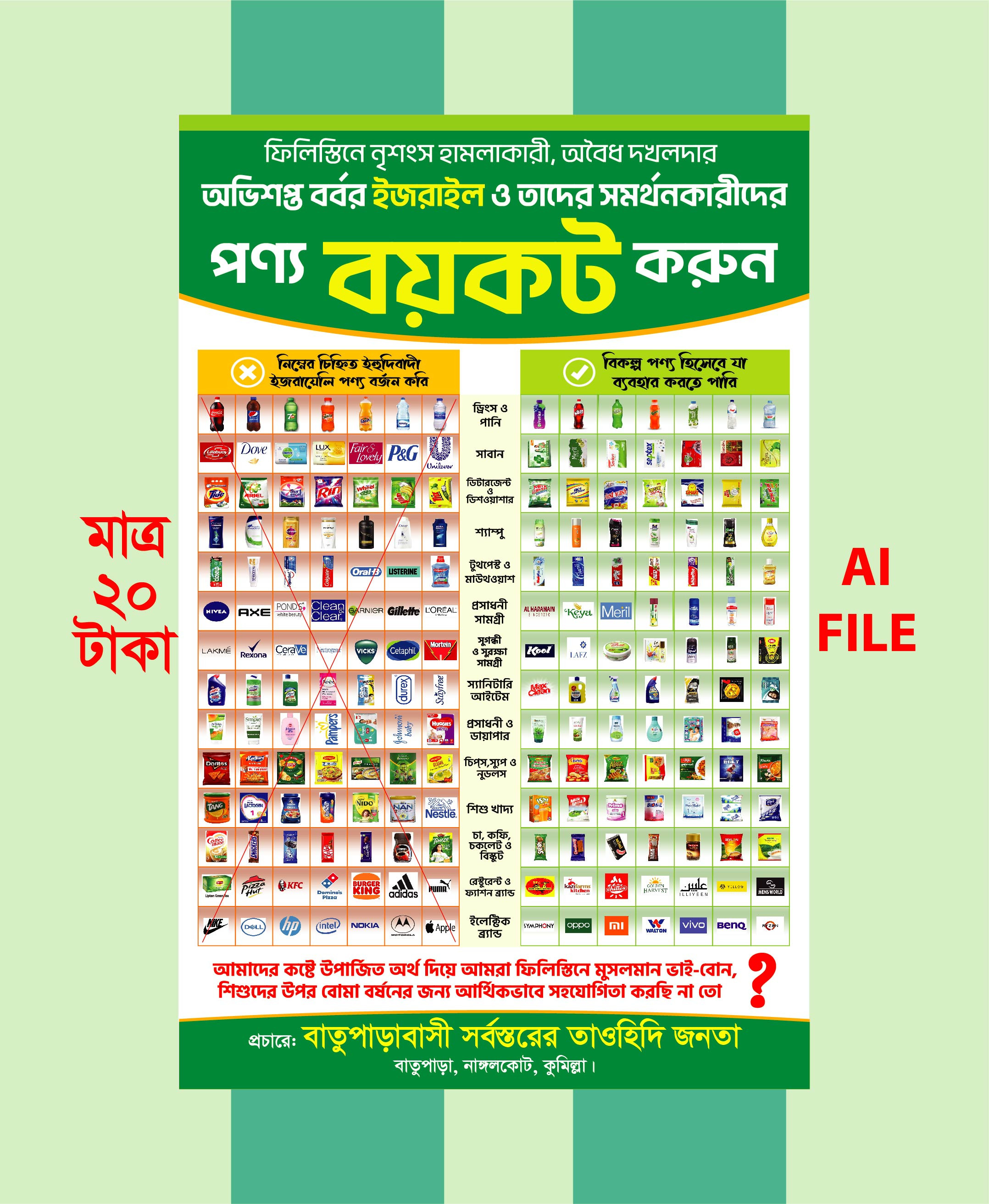 ইসরাইলী পণ্য লিফলেট